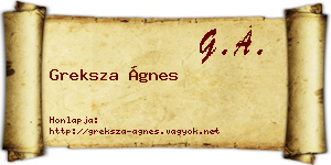 Greksza Ágnes névjegykártya